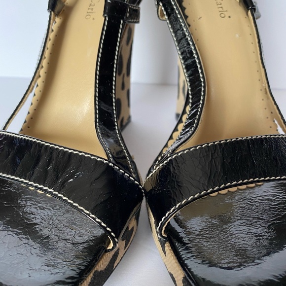 Max de Carlo size 7 1/2 wedge leather leopard - Picture 4 of 9